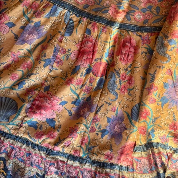 Spell Multicolor Seashell Mermaid Floral Skirt and Blouse Set - Picture 6 of 8